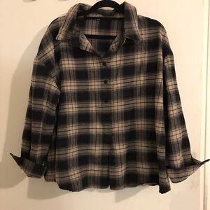 Dark Streetwear Plaid | Soft Fitted Flannel Shirt — Grunge Luxe Energy (L)